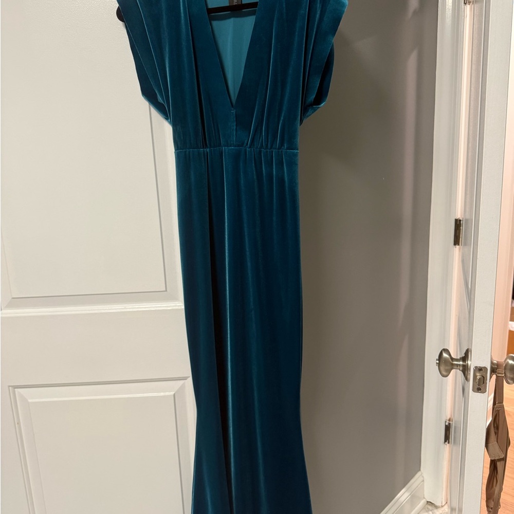 Norma Kamali Teal Maxi Dress